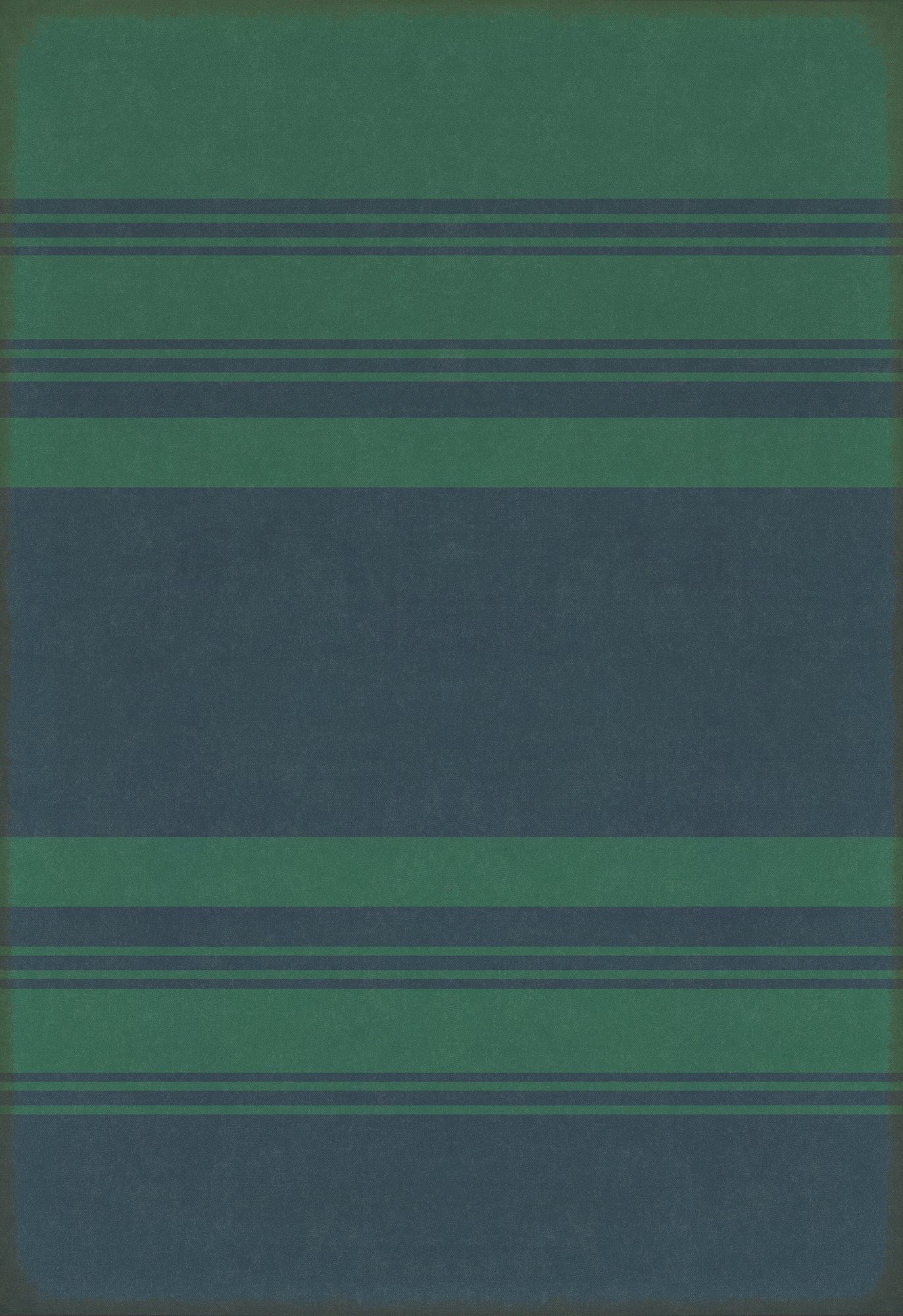 Pattern 50 Organic Stripes Teal and Blue 70x102 Vintage Vinyl Floorcloth