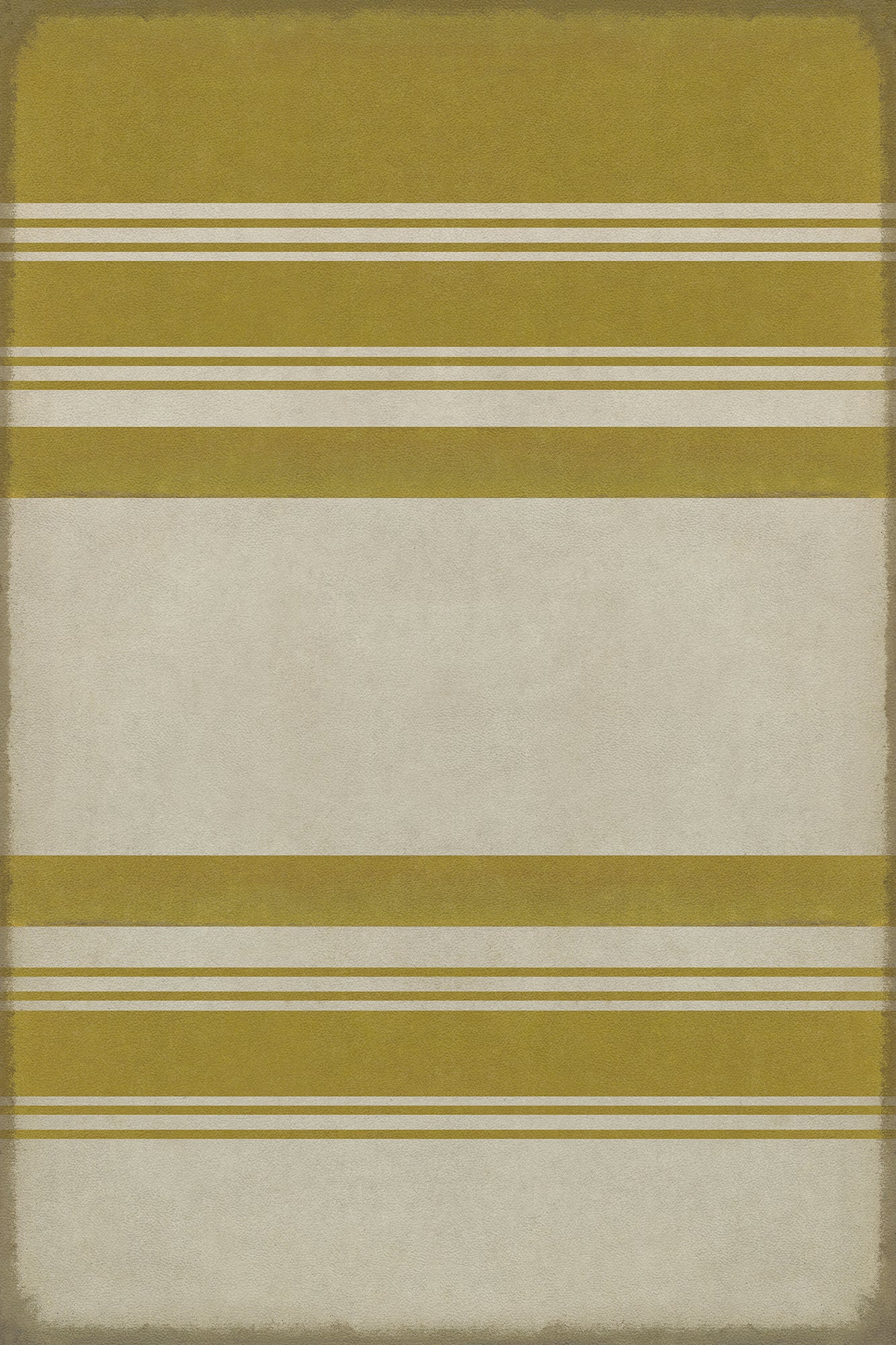 Pattern 50 Organic Stripes Yellow and White 20x30 Vintage Vinyl Floorcloth