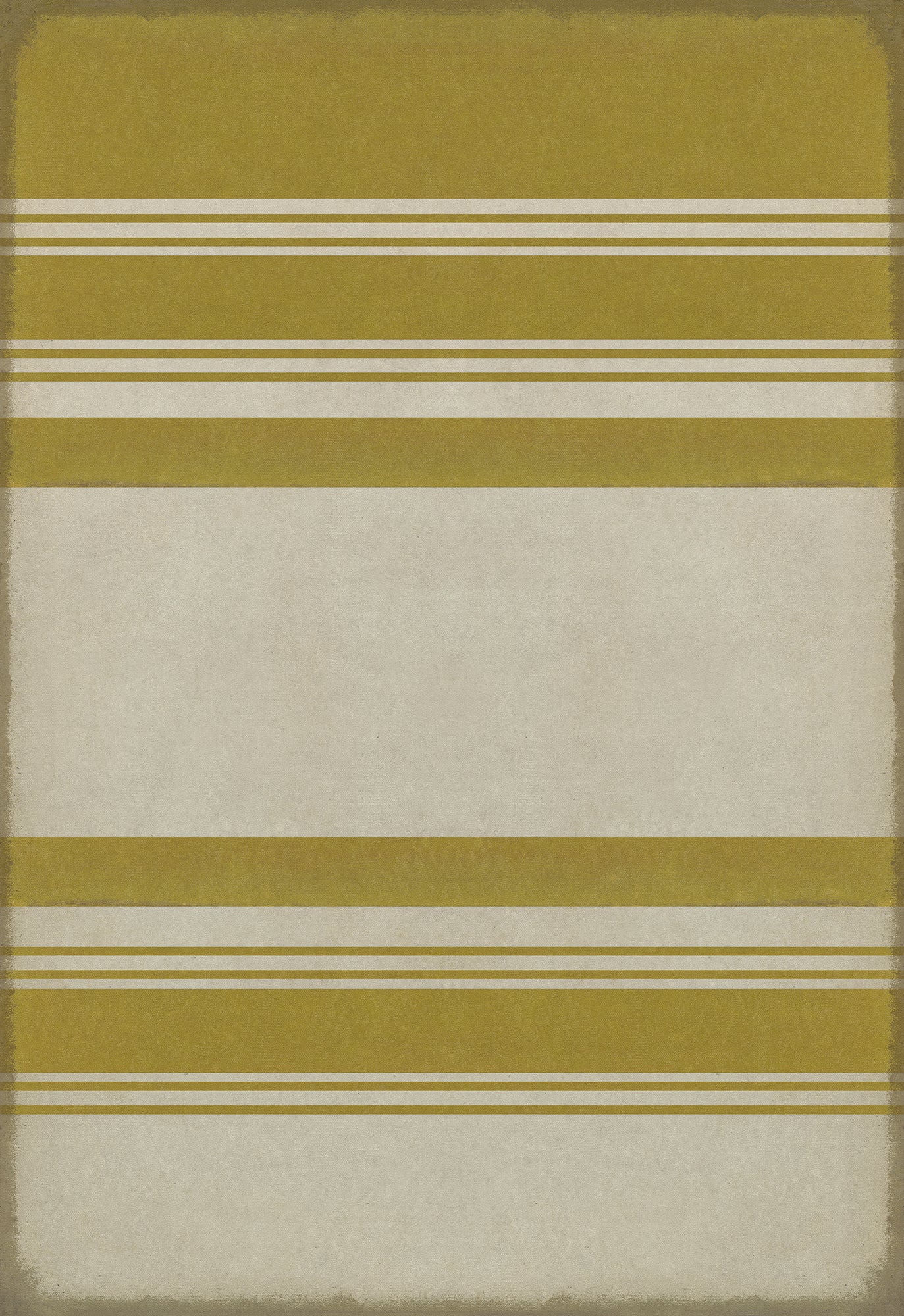 Pattern 50 Organic Stripes Yellow and White 70x102 Vintage Vinyl Floorcloth