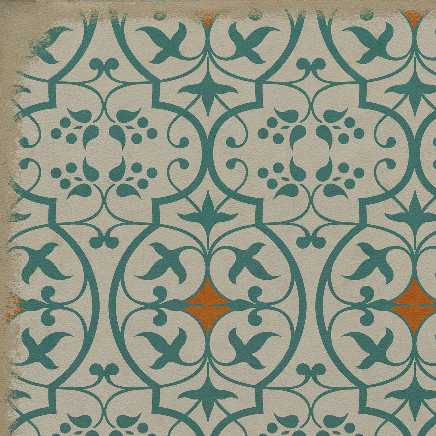 Pattern 51 And I love her 38x56 Vintage Vinyl Floorcloth