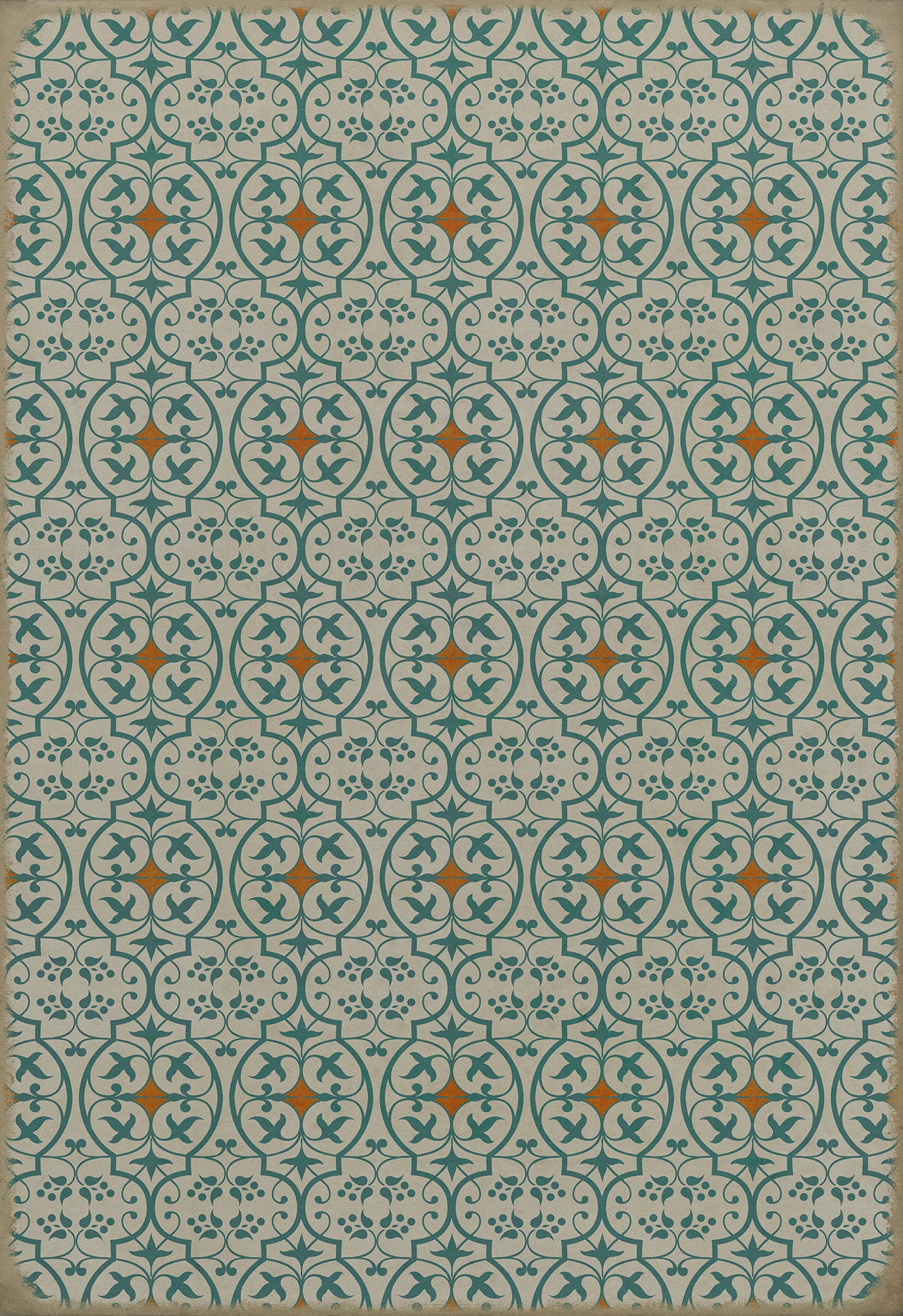 Pattern 51 And I love her 70x102 Vintage Vinyl Floorcloth