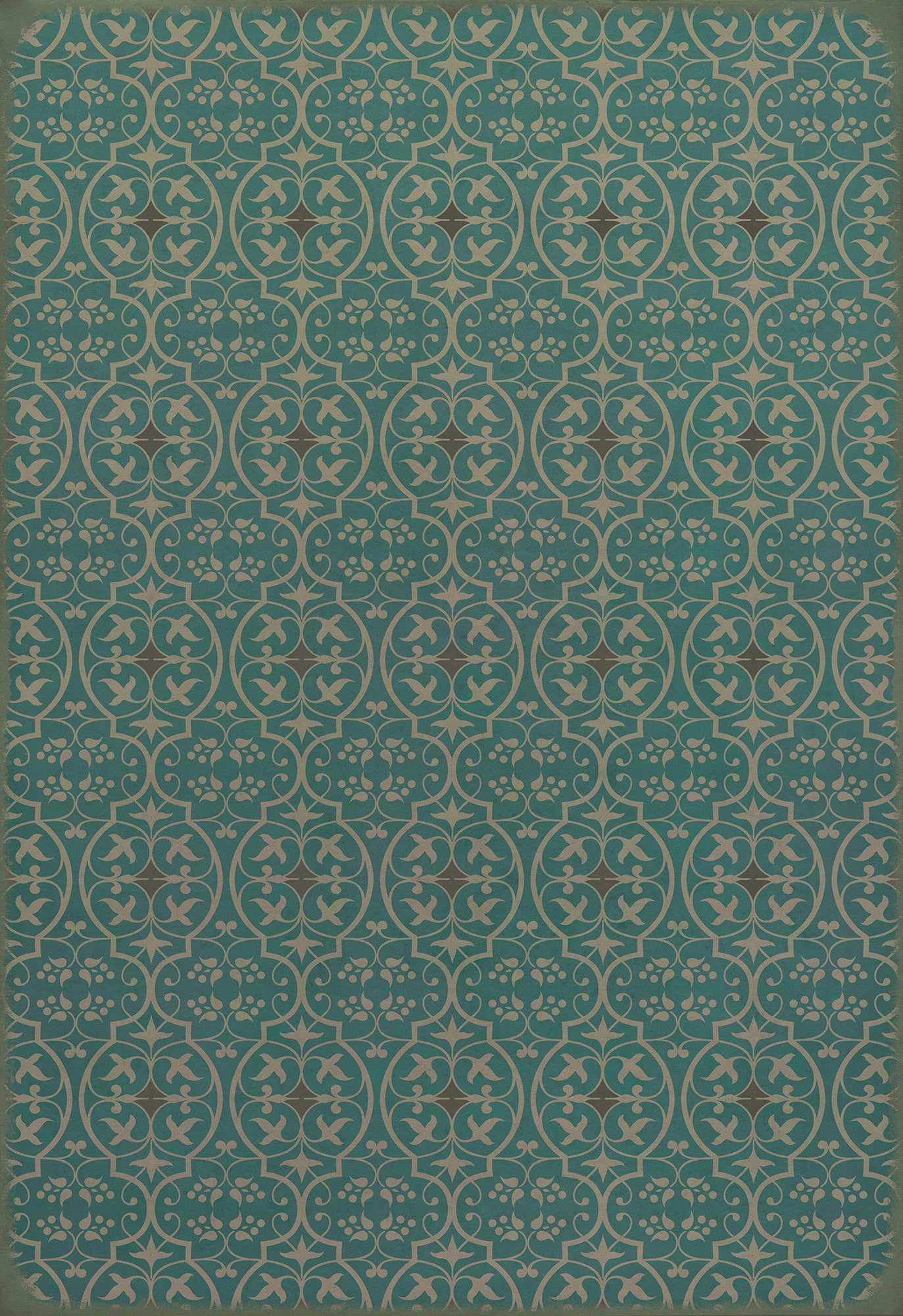Pattern 51 Echo in the Memory 70x102 Vintage Vinyl Floorcloth