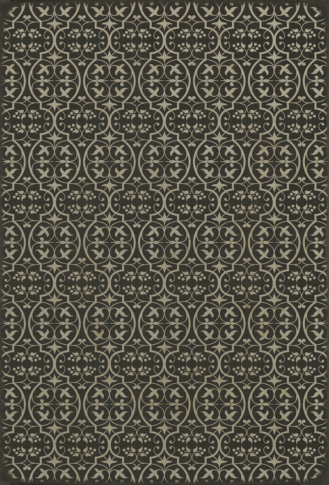 Pattern 51 He kindly stopped for me 38x56 Vintage Vinyl Floorcloth