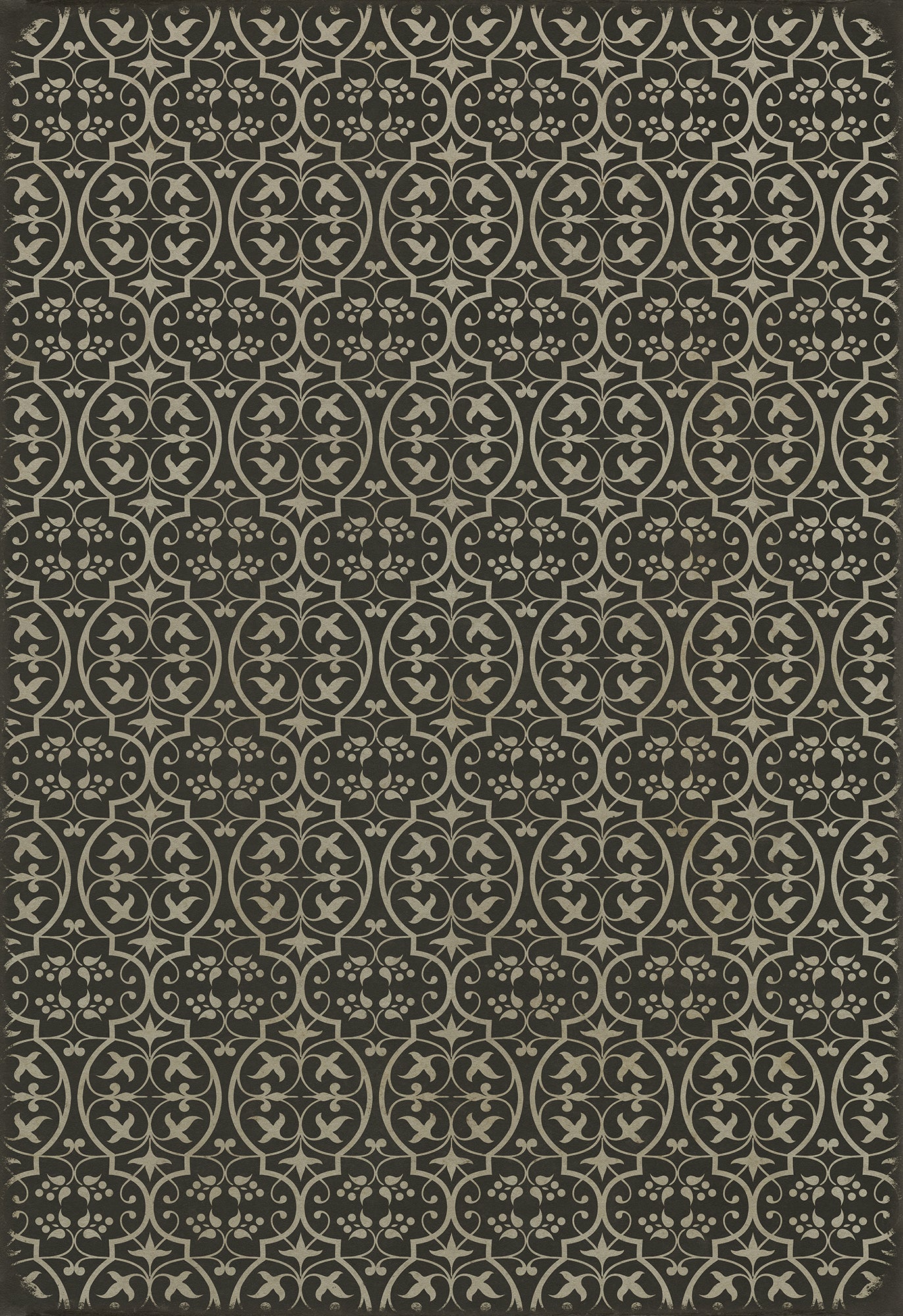 Pattern 51 He kindly stopped for me 70x102 Vintage Vinyl Floorcloth