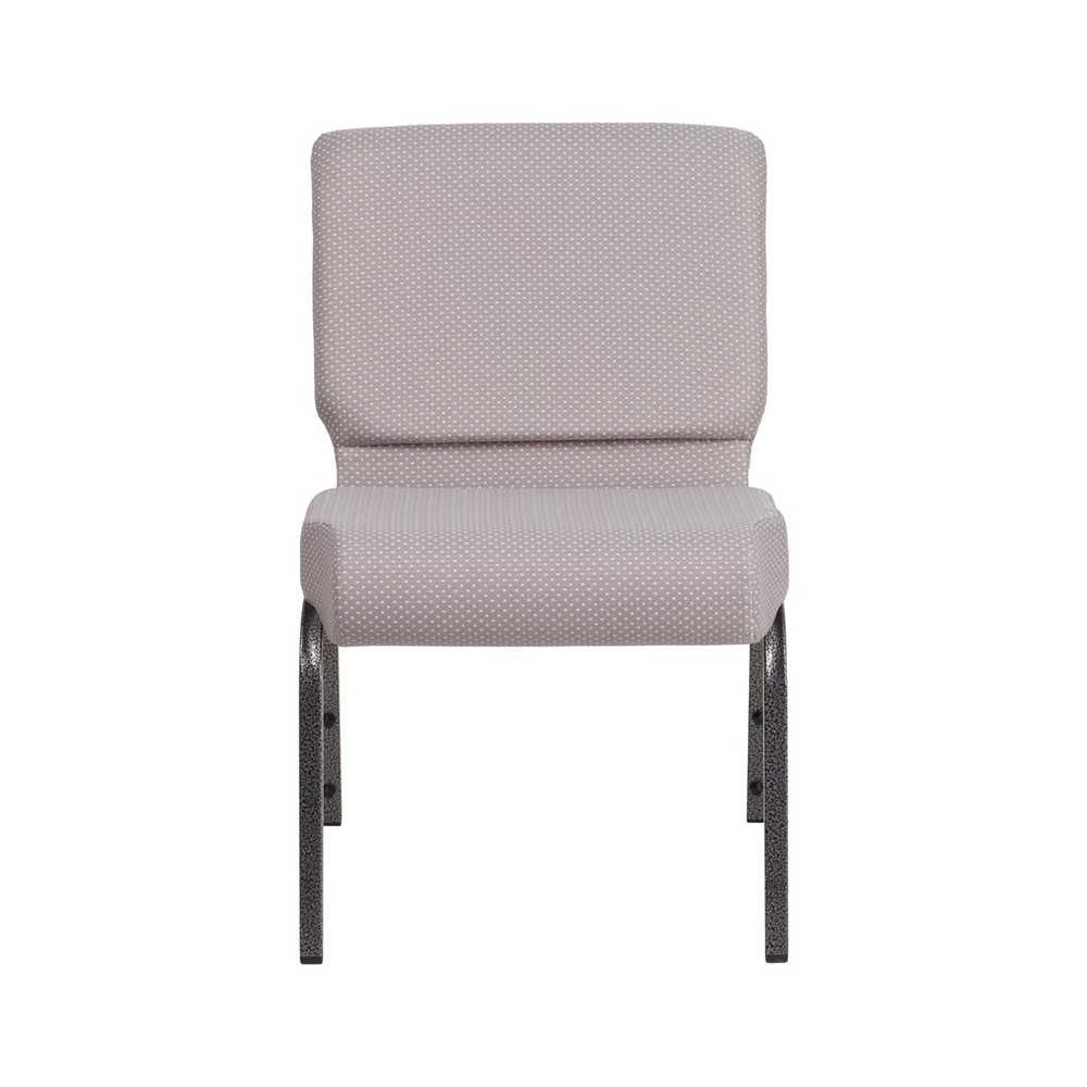 21''W Church Chair in Gray Dot Fabric - Silver Vein Frame