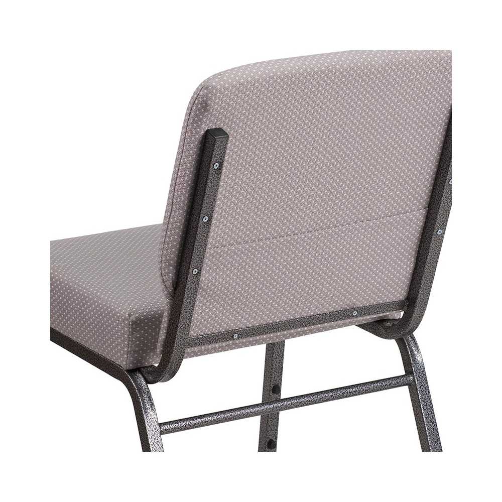21''W Church Chair in Gray Dot Fabric - Silver Vein Frame