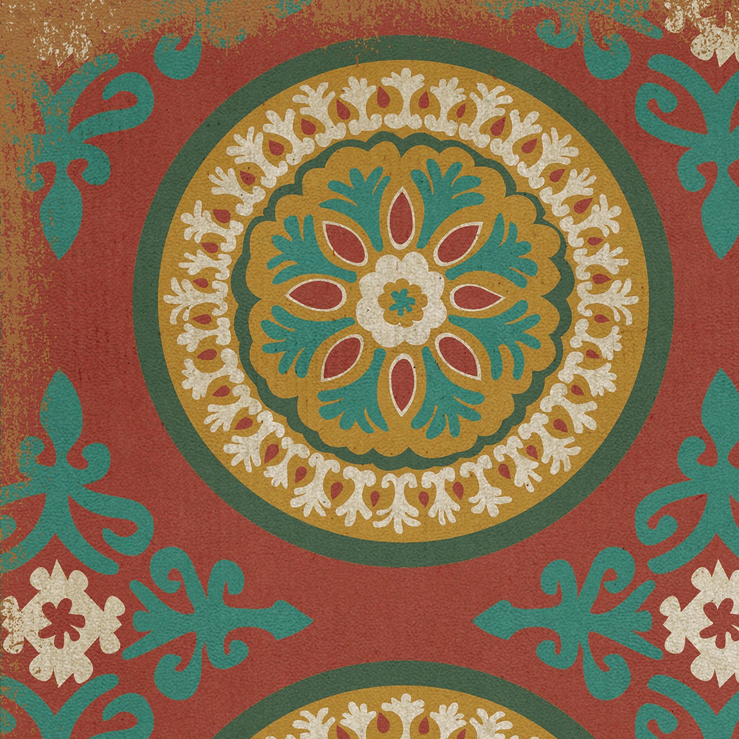 Pattern 43 Awakening 38x56 Vintage Vinyl Floorcloth