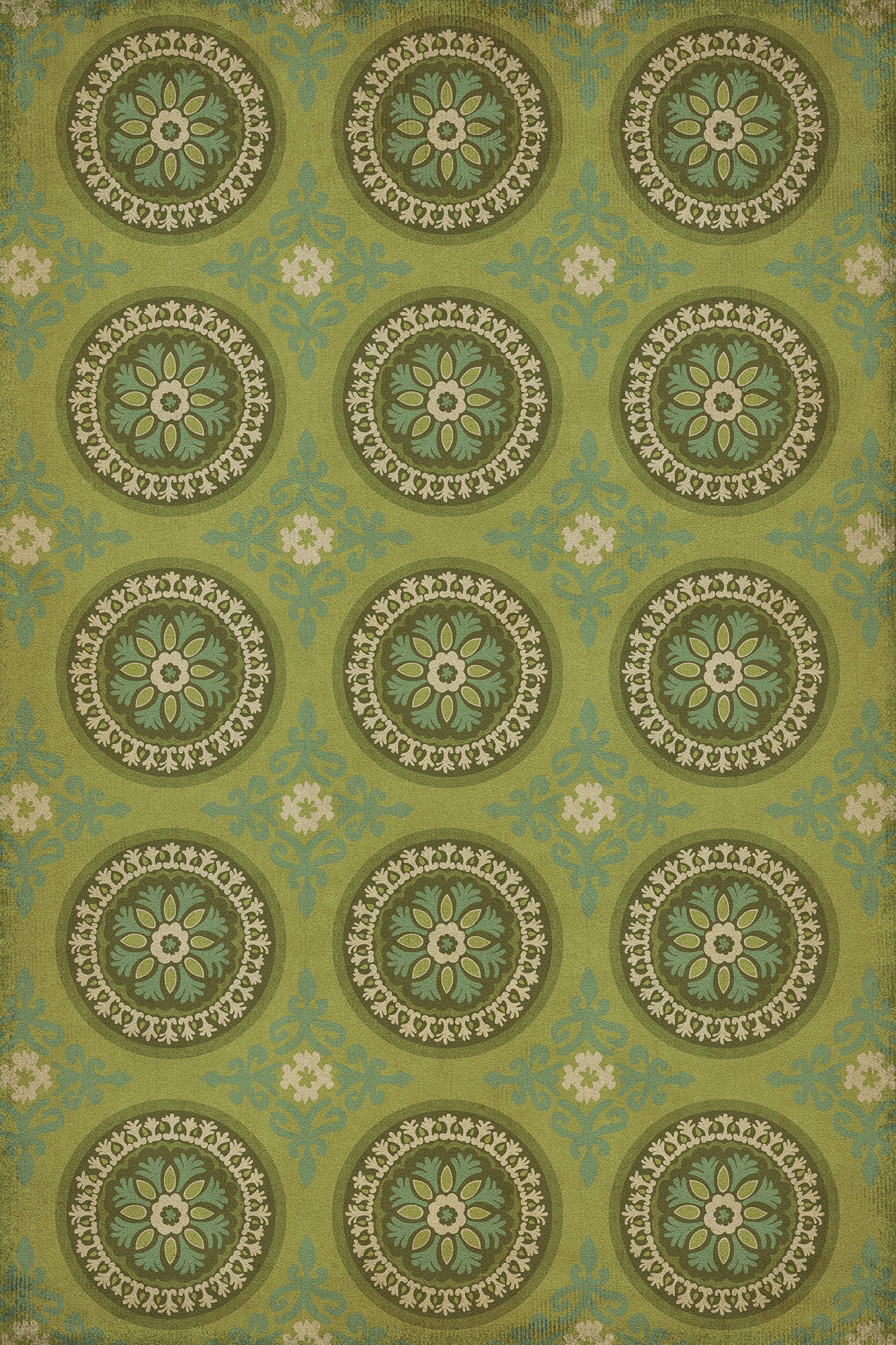 Pattern 43 Dharma 20x30 Vintage Vinyl Floorcloth