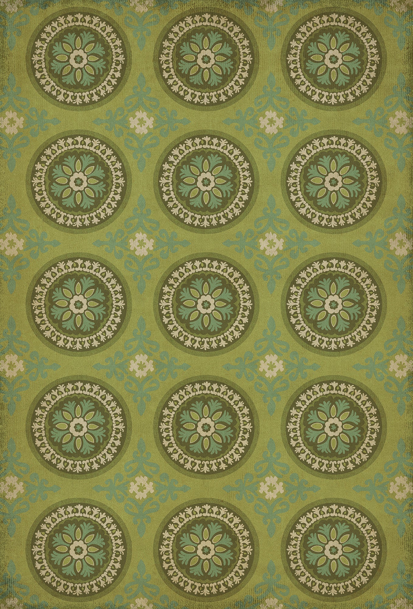 Pattern 43 Dharma 38x56 Vintage Vinyl Floorcloth