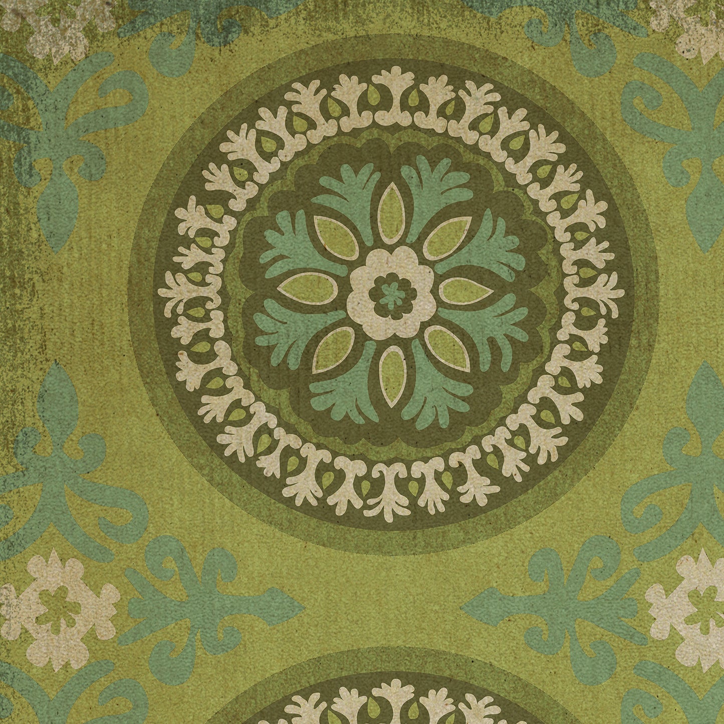 Pattern 43 Dharma 38x56 Vintage Vinyl Floorcloth