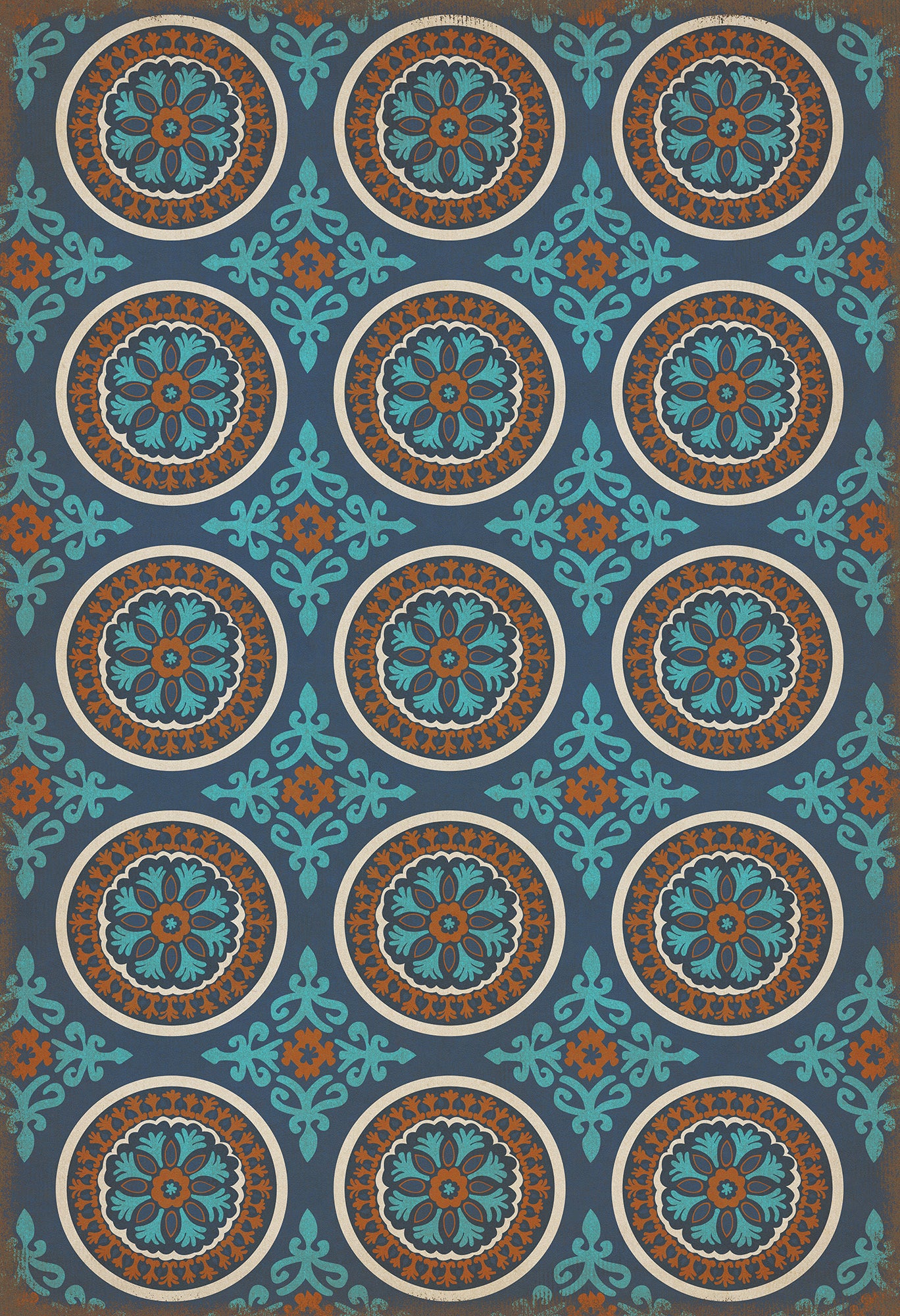 Pattern 43 Samadi 52x76 Vintage Vinyl Floorcloth