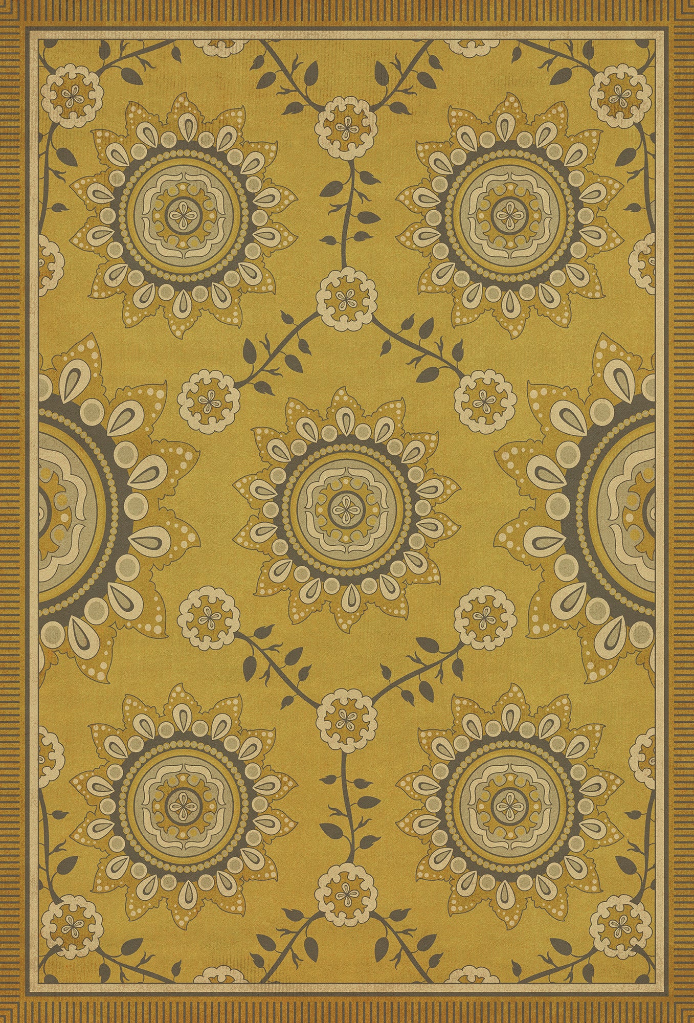 Pattern 44 Holein 38x56 Vintage Vinyl Floorcloth