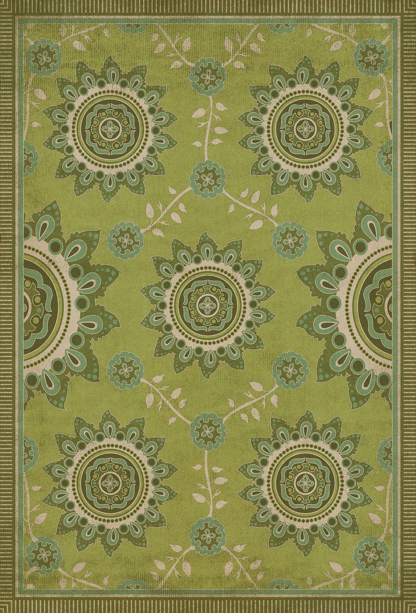 Pattern 44 Sashiko 38x56 Vintage Vinyl Floorcloth