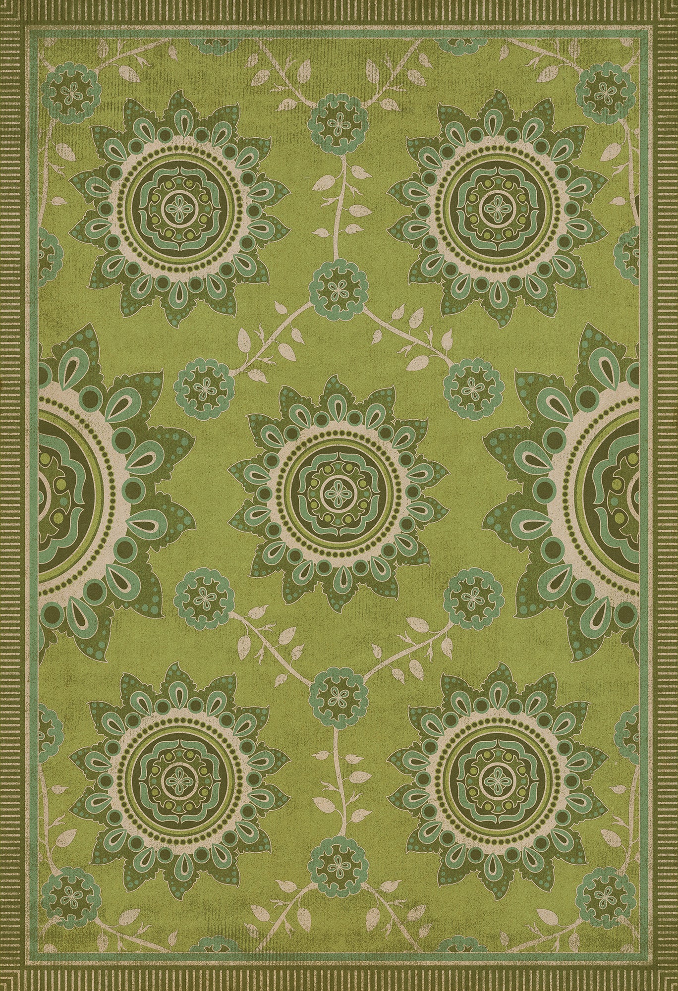 Pattern 44 Sashiko 52x76 Vintage Vinyl Floorcloth
