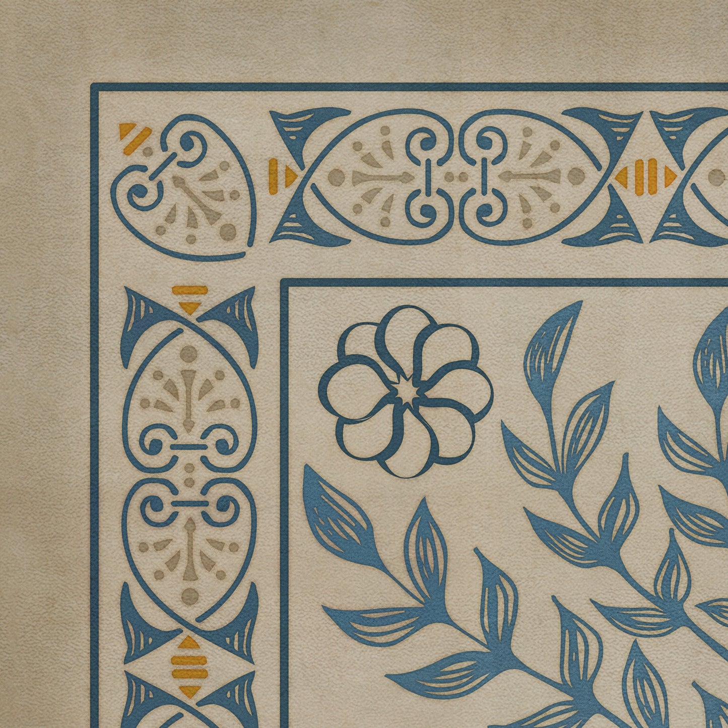Pattern 40 Villa dEste 38x56 Vintage Vinyl Floorcloth