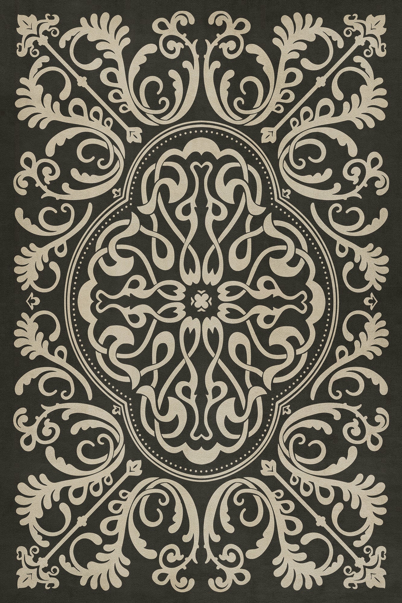 Pattern 39 Blackjack 20x30 Vintage Vinyl Floorcloth
