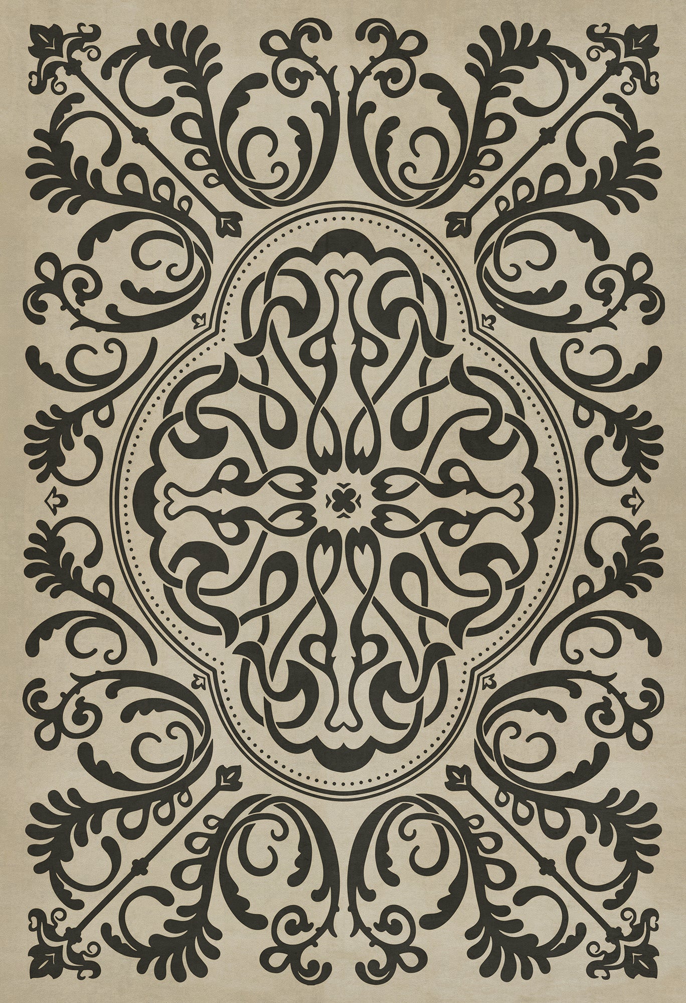 Pattern 39 Texas HoldEm 52x76 Vintage Vinyl Floorcloth