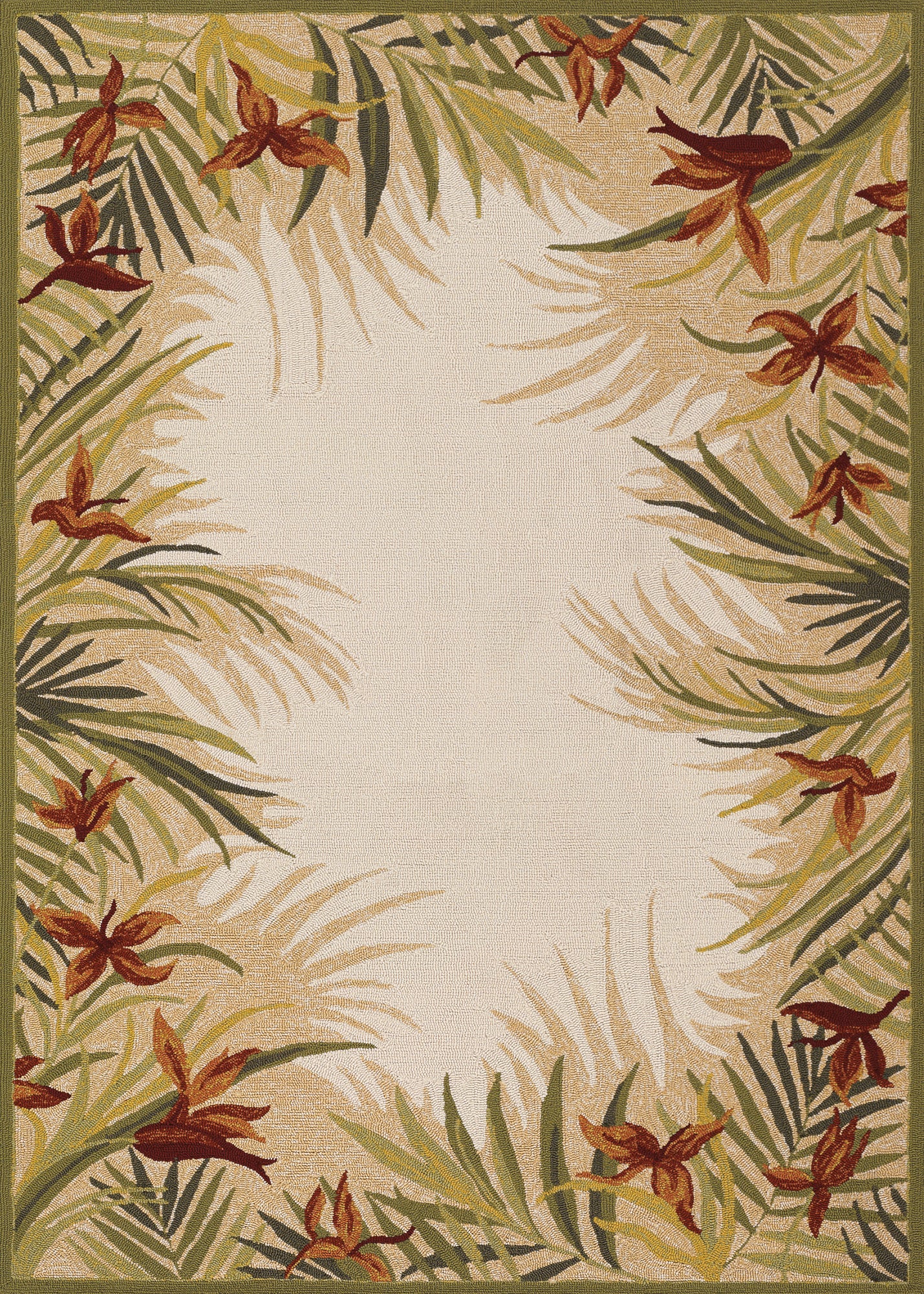 Couristan Covington Tropic Gardens Sand-Multi Round Rug 7'10" x 7"10"