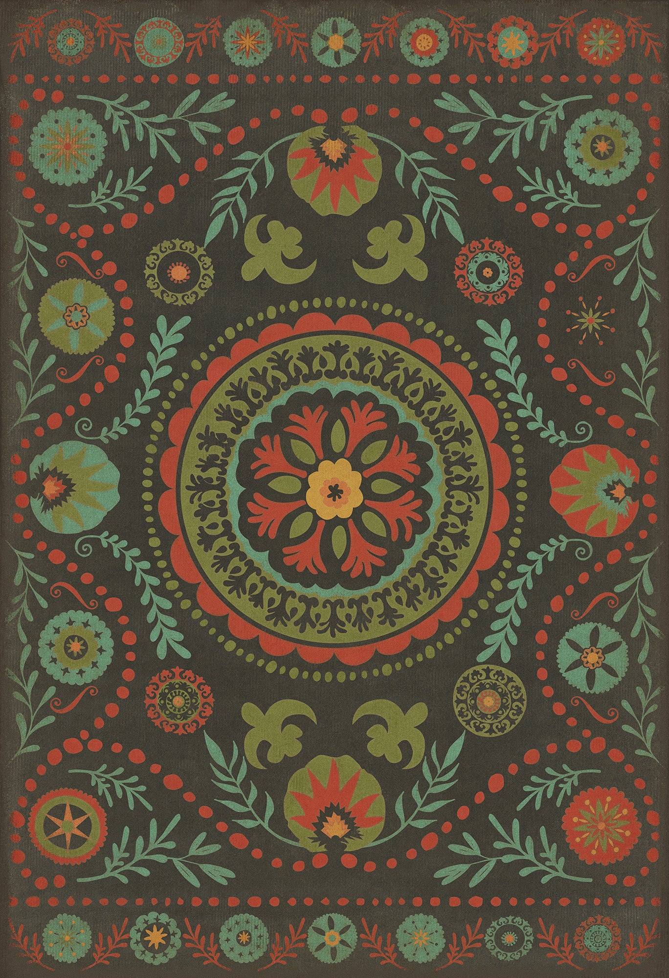 Pattern 38 State of Mind 52x76 Vintage Vinyl Floorcloth