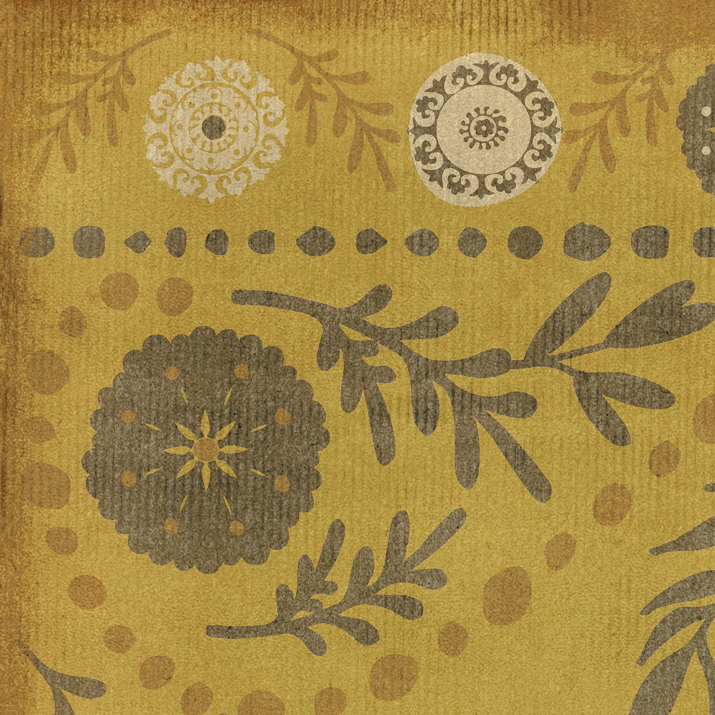 Pattern 38 The sun shines on 38x56 Vintage Vinyl Floorcloth