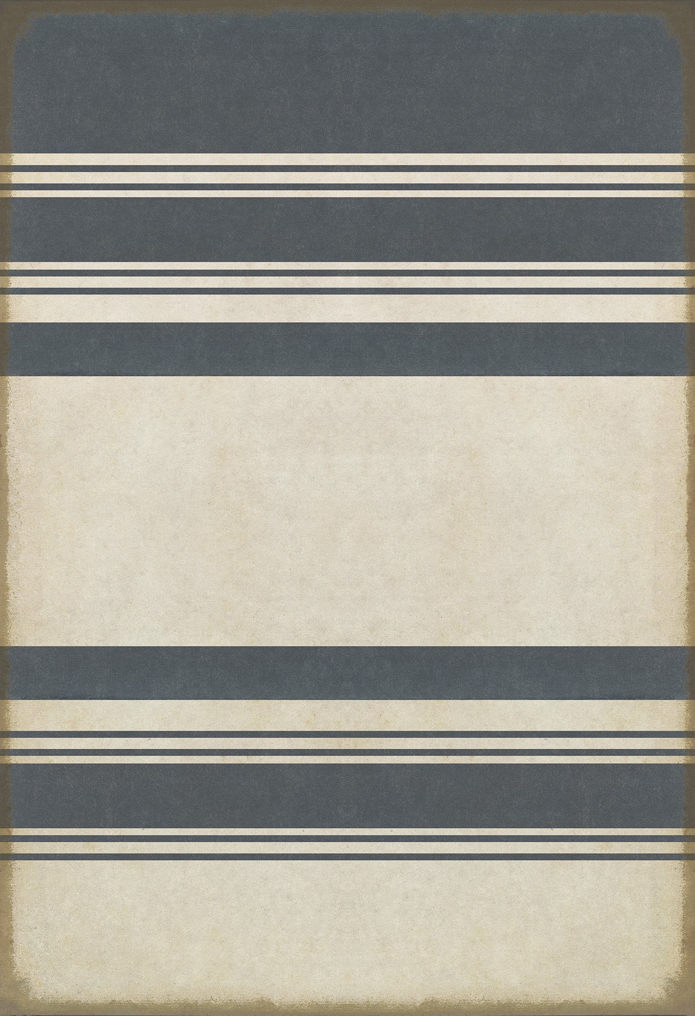 Pattern 50 Organic Stripes Blue and White 52x76 Vintage Vinyl Floorcloth