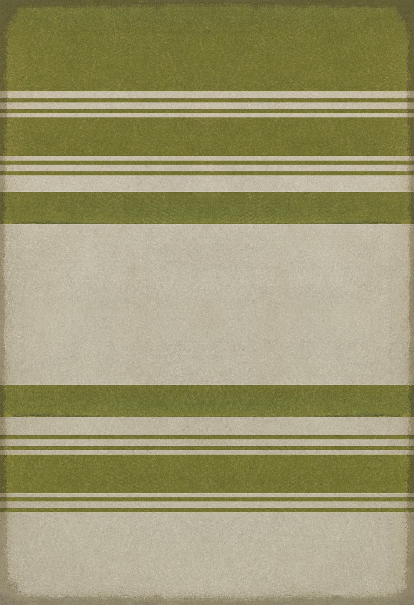 Pattern 50 Organic Stripes Green and White 52x76 Vintage Vinyl Floorcloth
