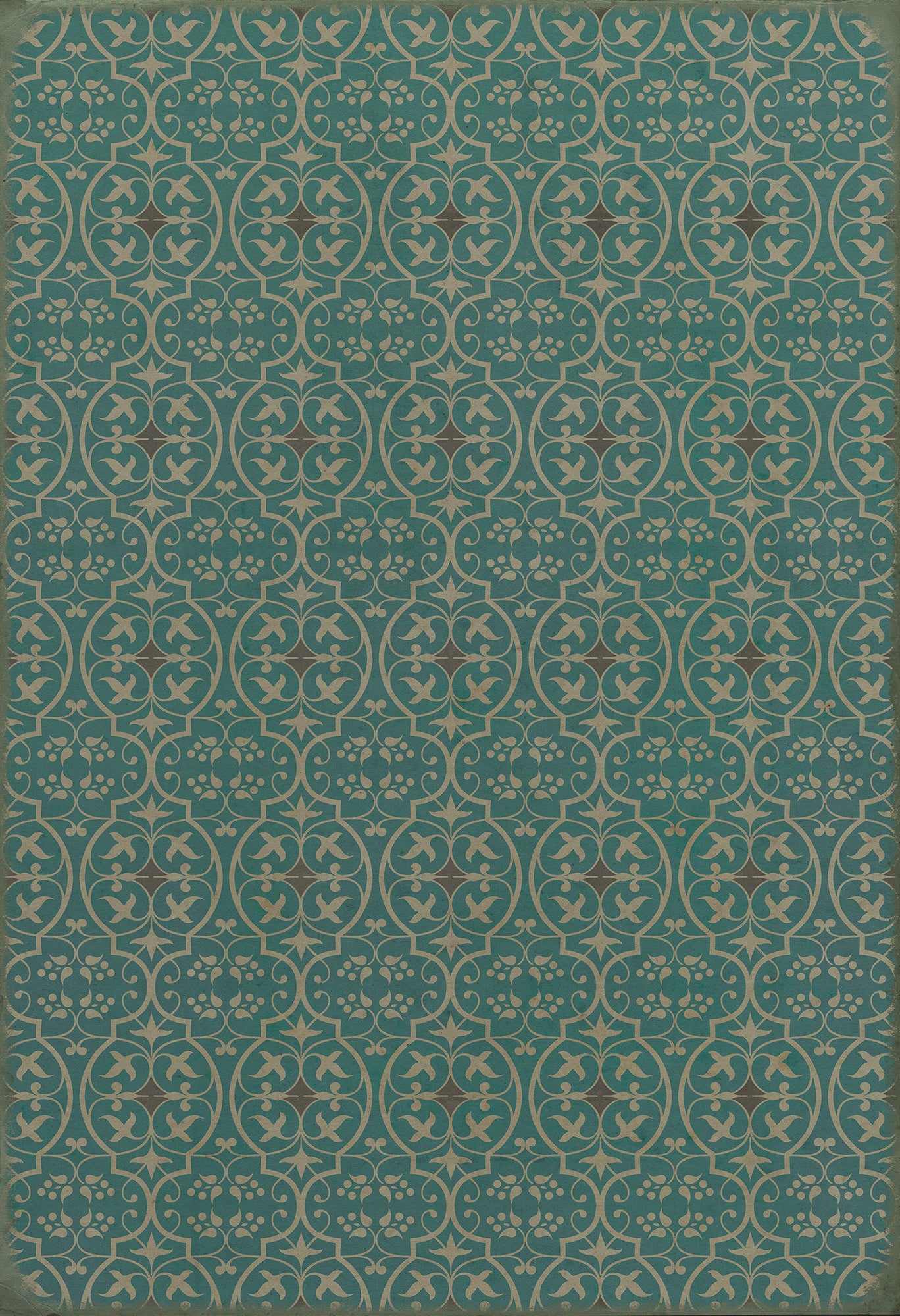 Pattern 51 Echo in the Memory 52x76 Vintage Vinyl Floorcloth