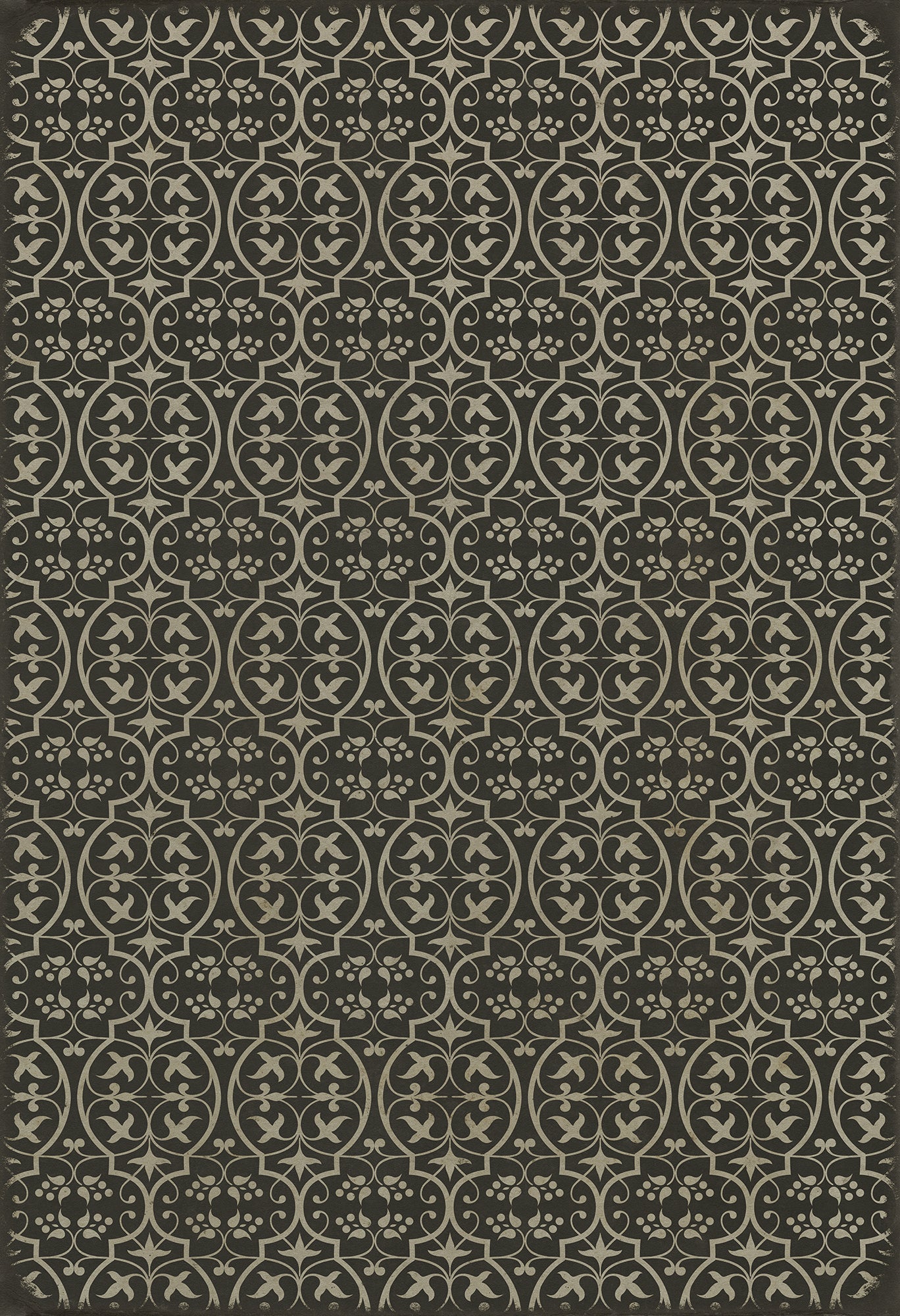Pattern 51 He kindly stopped for me 52x76 Vintage Vinyl Floorcloth