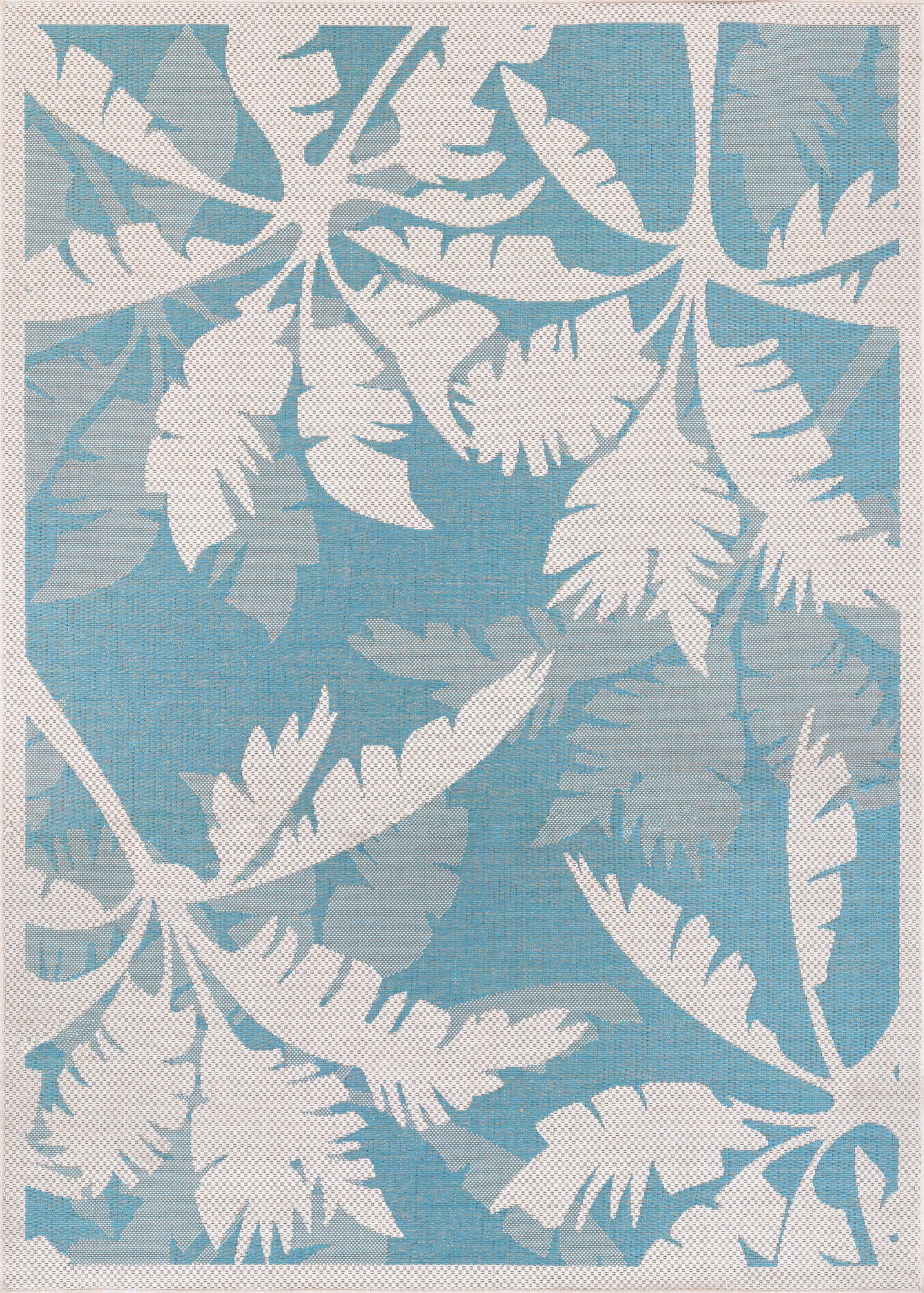 Couristan Monaco Coastal Flora Ivory-Turquoise Rug 2' x 3'7"