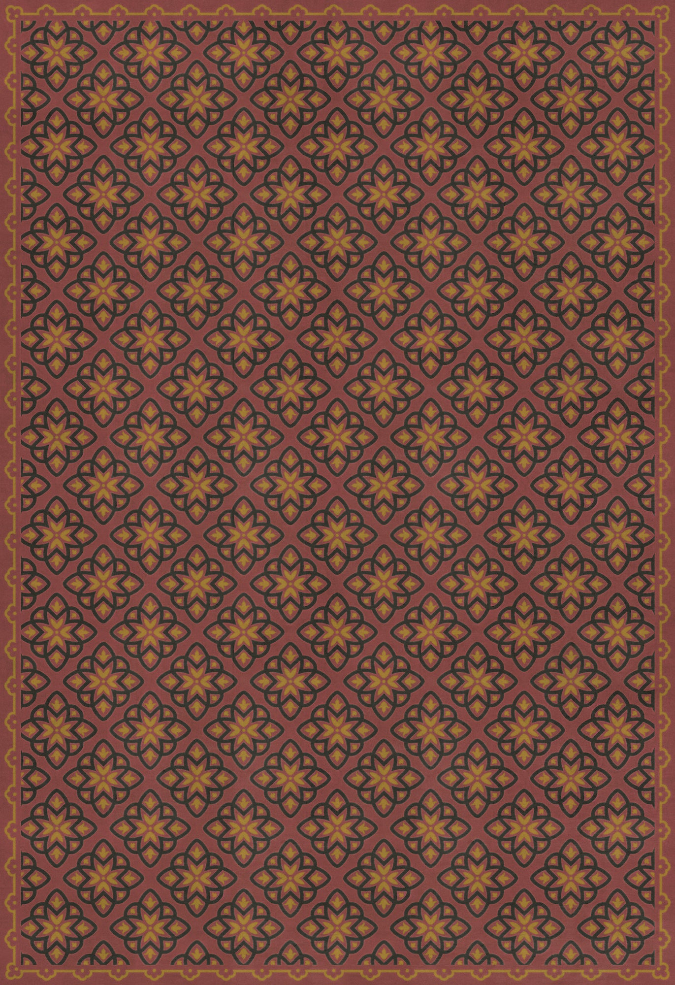 Pattern 45 Rubellus 120x175 Vintage Vinyl Floorcloth