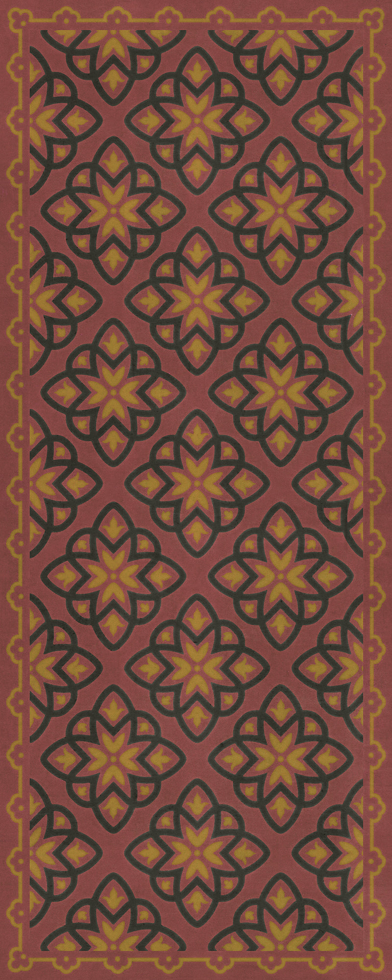 Pattern 45 Rubellus 36x90 Vintage Vinyl Floorcloth