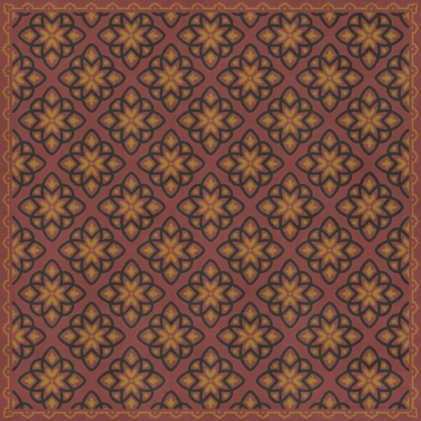 Pattern 45 Rubellus 60x60 Vintage Vinyl Floorcloth