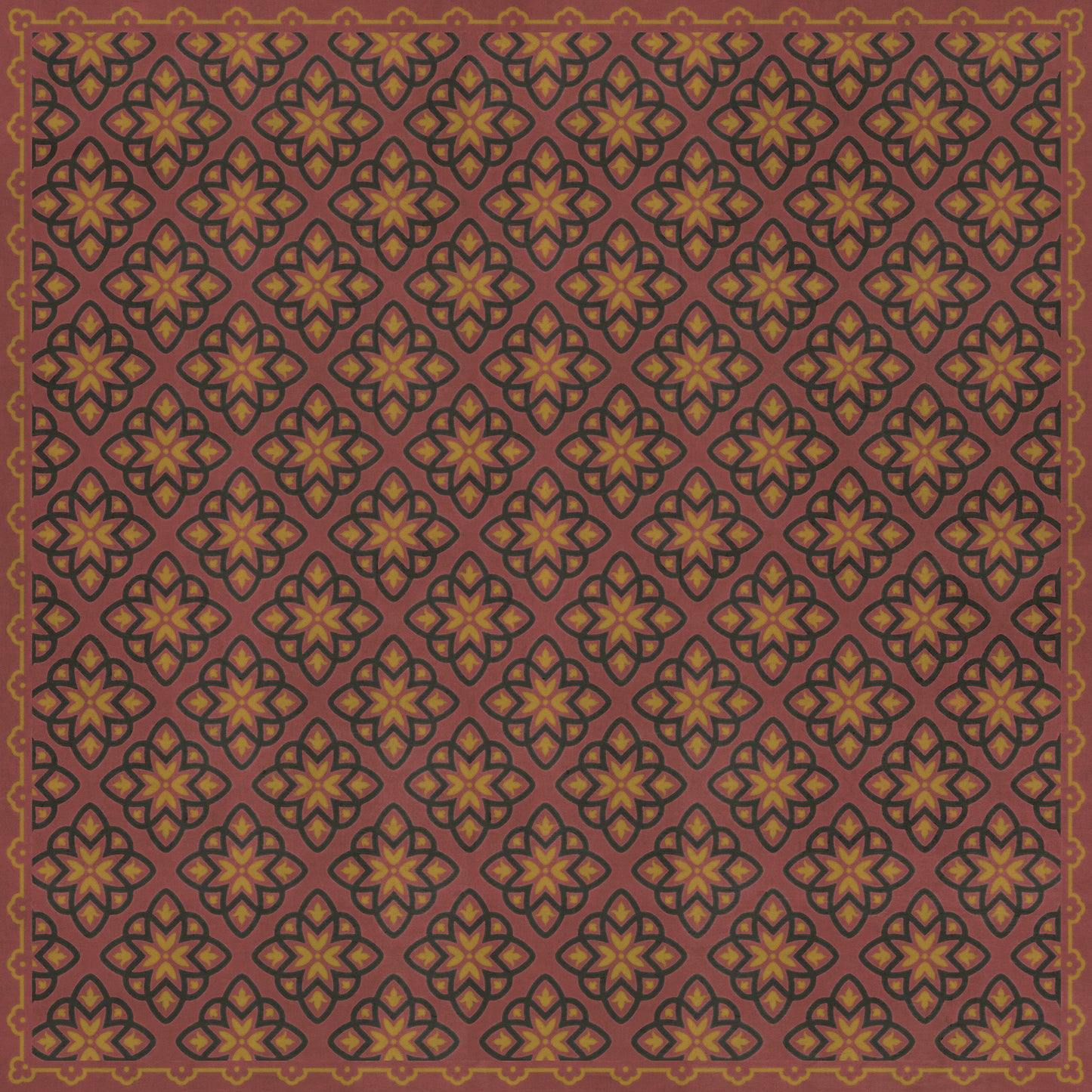 Pattern 45 Rubellus 120x120 Vintage Vinyl Floorcloth