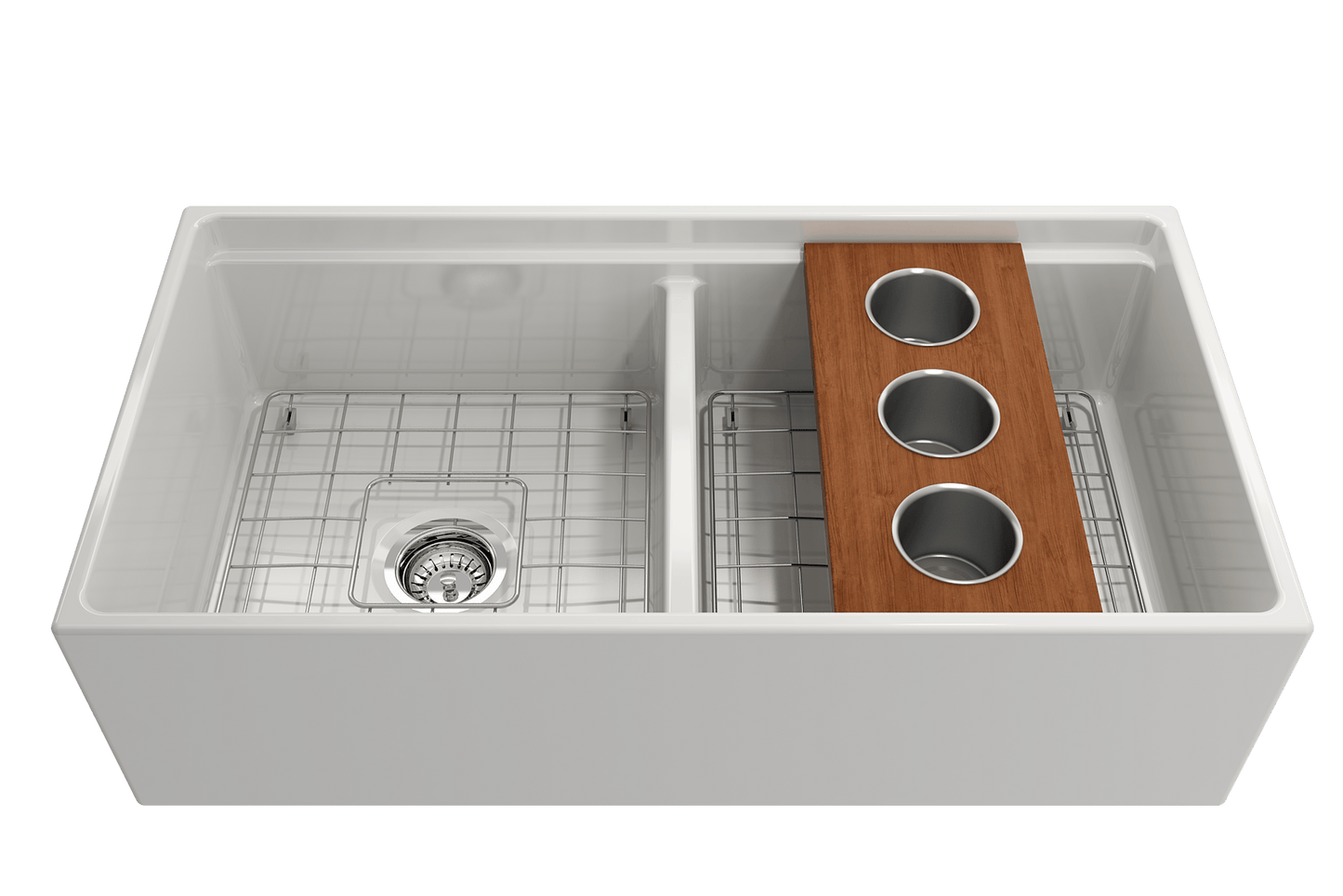 Prep Board Set for Workstation Sinks with 3 Round Stainless Steel Bowls