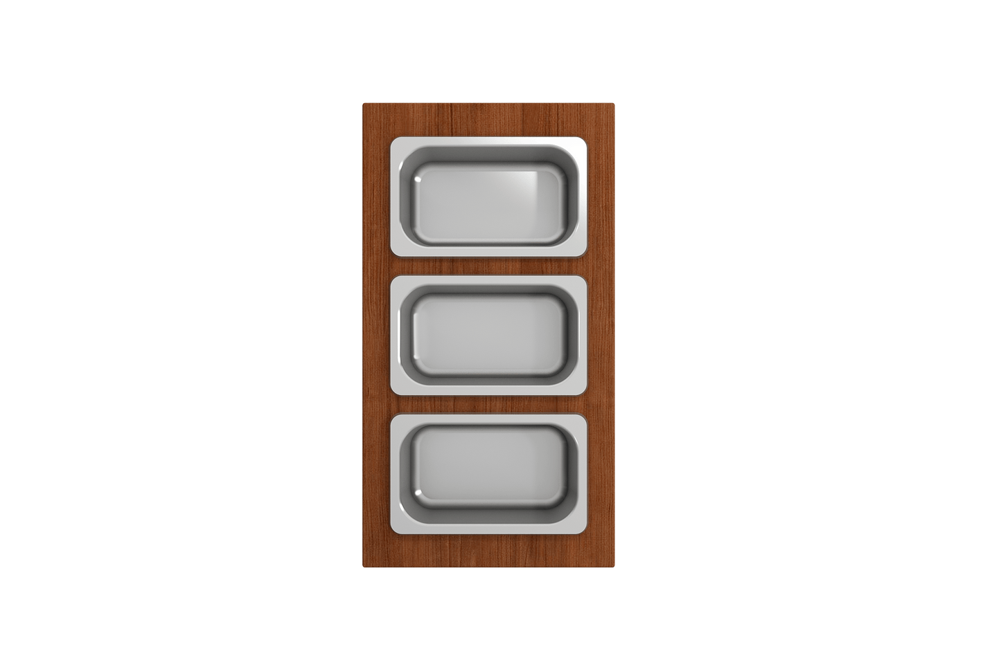 Prep Board Set for Workstation Sinks with 3 Rectangular Stainless Steel Bowls