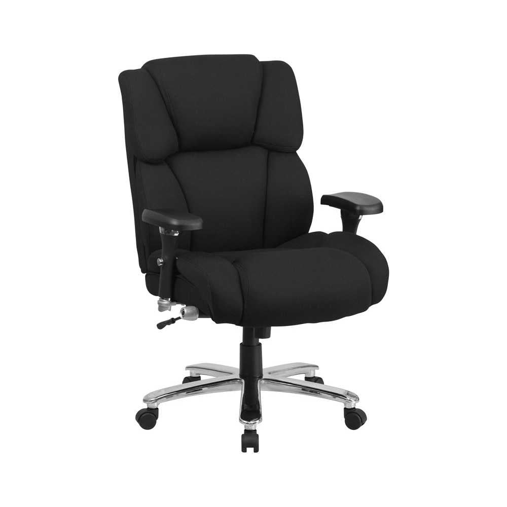 24/7 Intensive Use Big & Tall 400 lb. Rated Black Fabric Executive Ergonomic Office Chair with Lumbar Knob