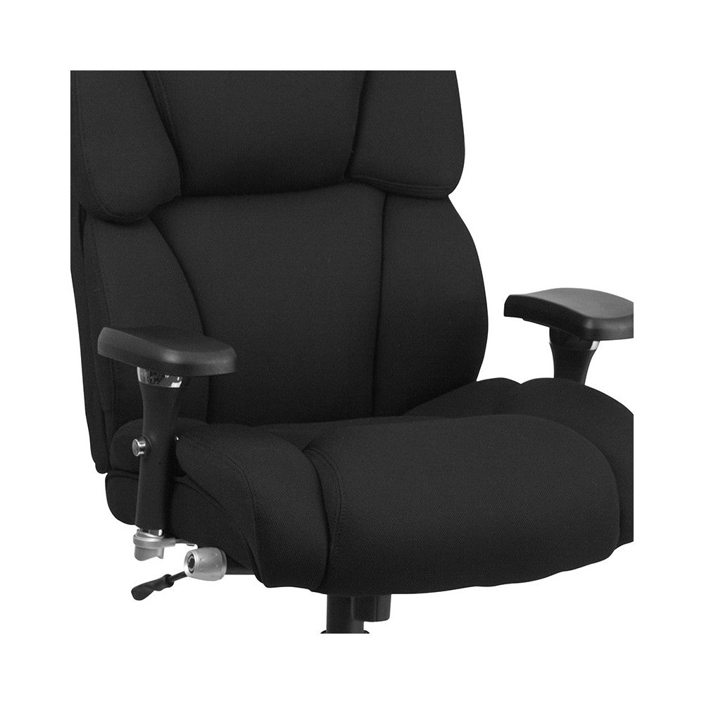 24/7 Intensive Use Big & Tall 400 lb. Rated Black Fabric Executive Ergonomic Office Chair with Lumbar Knob