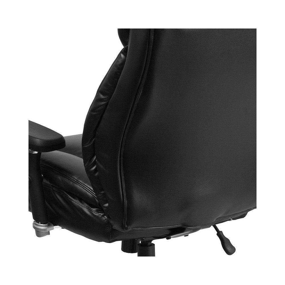 24/7 Intensive Use Big & Tall 400 lb. Rated Black LeatherSoft Ergonomic Office Chair with Lumbar Knob