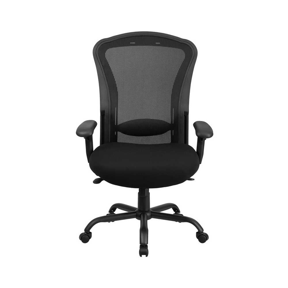 24/7 Intensive Use Big & Tall 400 lb. Rated Black Mesh Multifunction Synchro-Tilt Ergonomic Office Chair