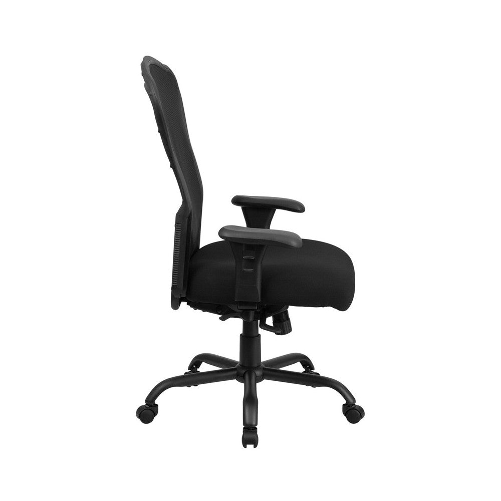 24/7 Intensive Use Big & Tall 400 lb. Rated Black Mesh Multifunction Synchro-Tilt Ergonomic Office Chair