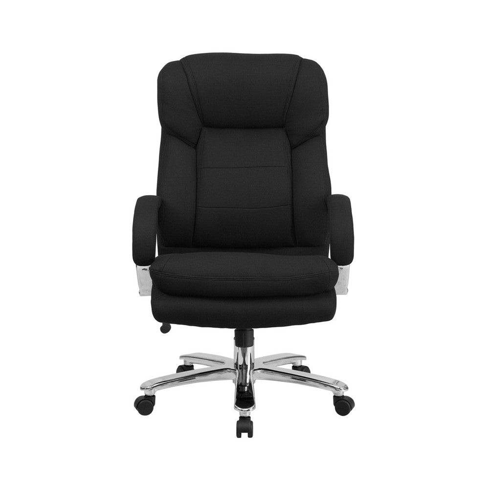 24/7 Intensive Use Big & Tall 500 lb. Rated Black Fabric Executive Ergonomic Office Chair with Loop Arms