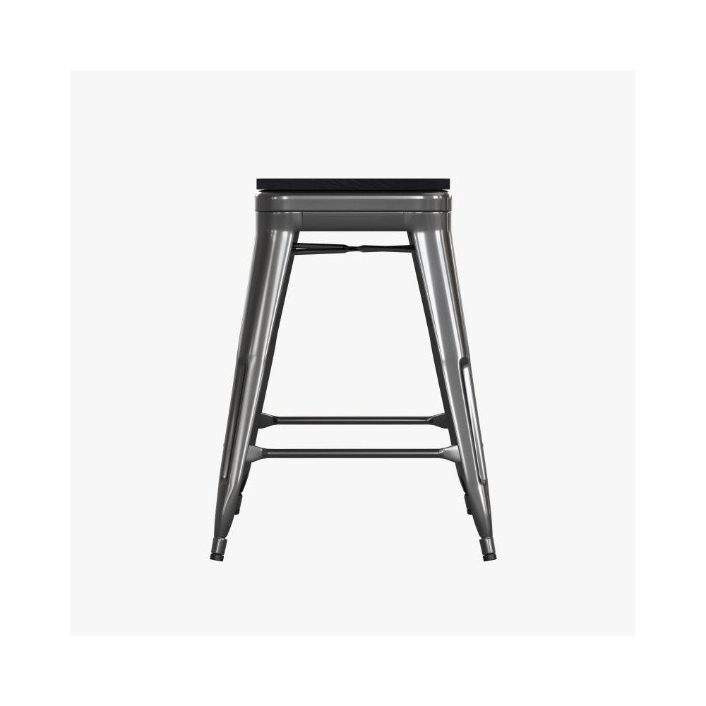 24" Black Stool-24" Black Seat
