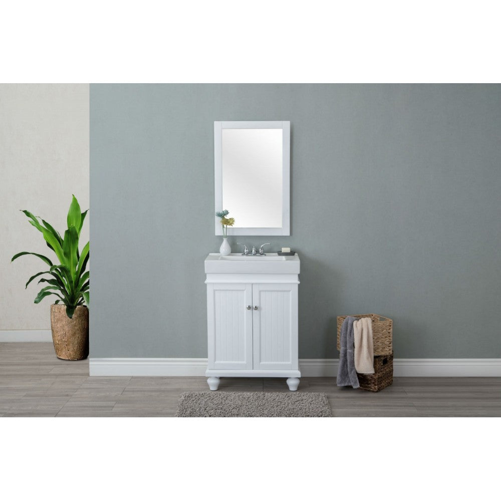 24" Matt White Sink Vanity