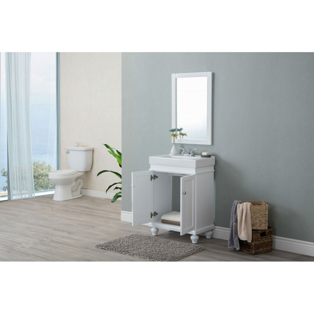 24" Matt White Sink Vanity