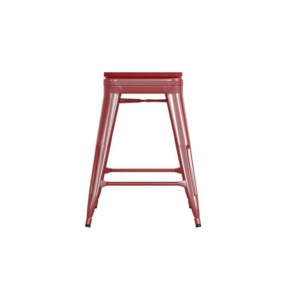 24" Red Stool-Red Seat