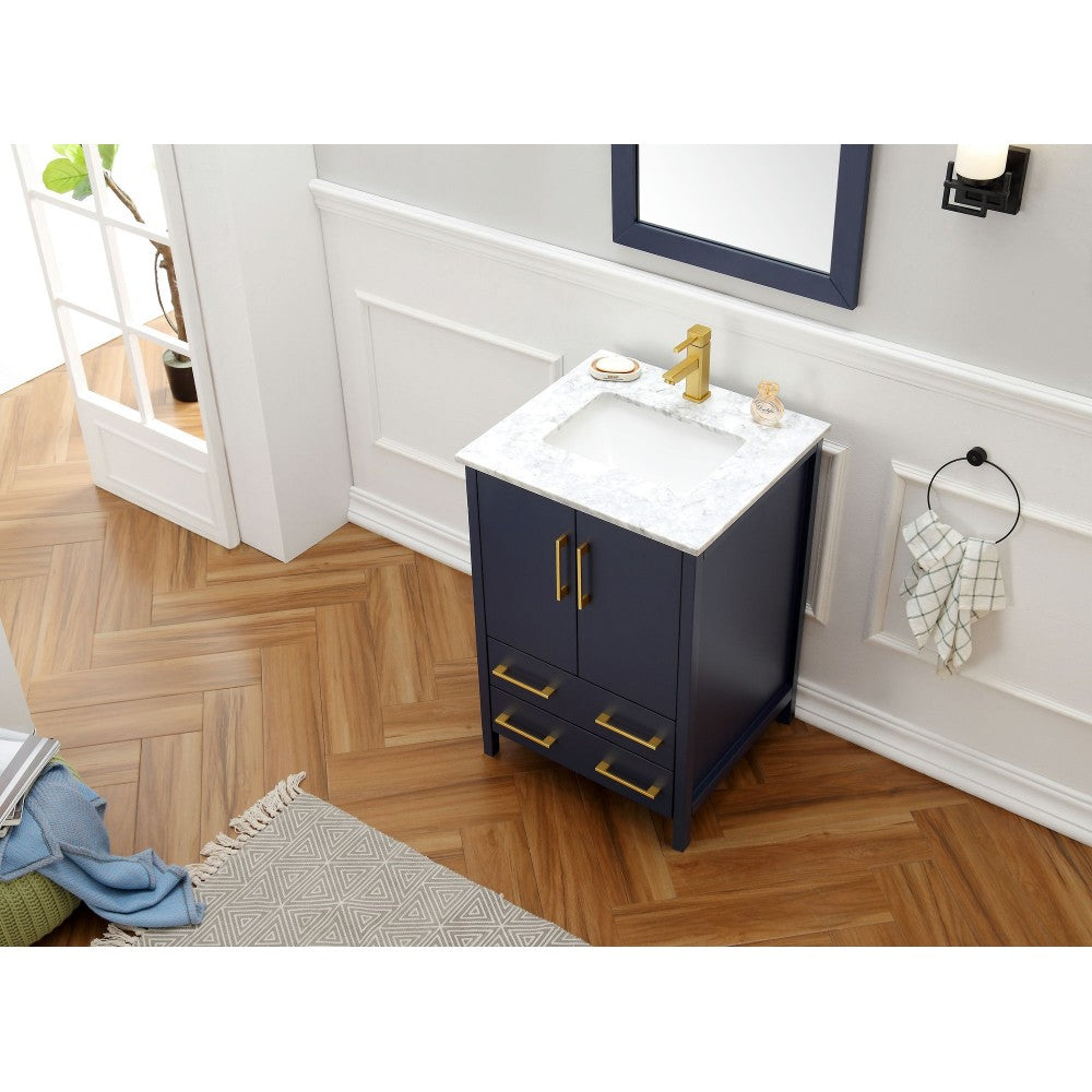 24" Solid Wood Sink Vanity With Mirror-No Faucet