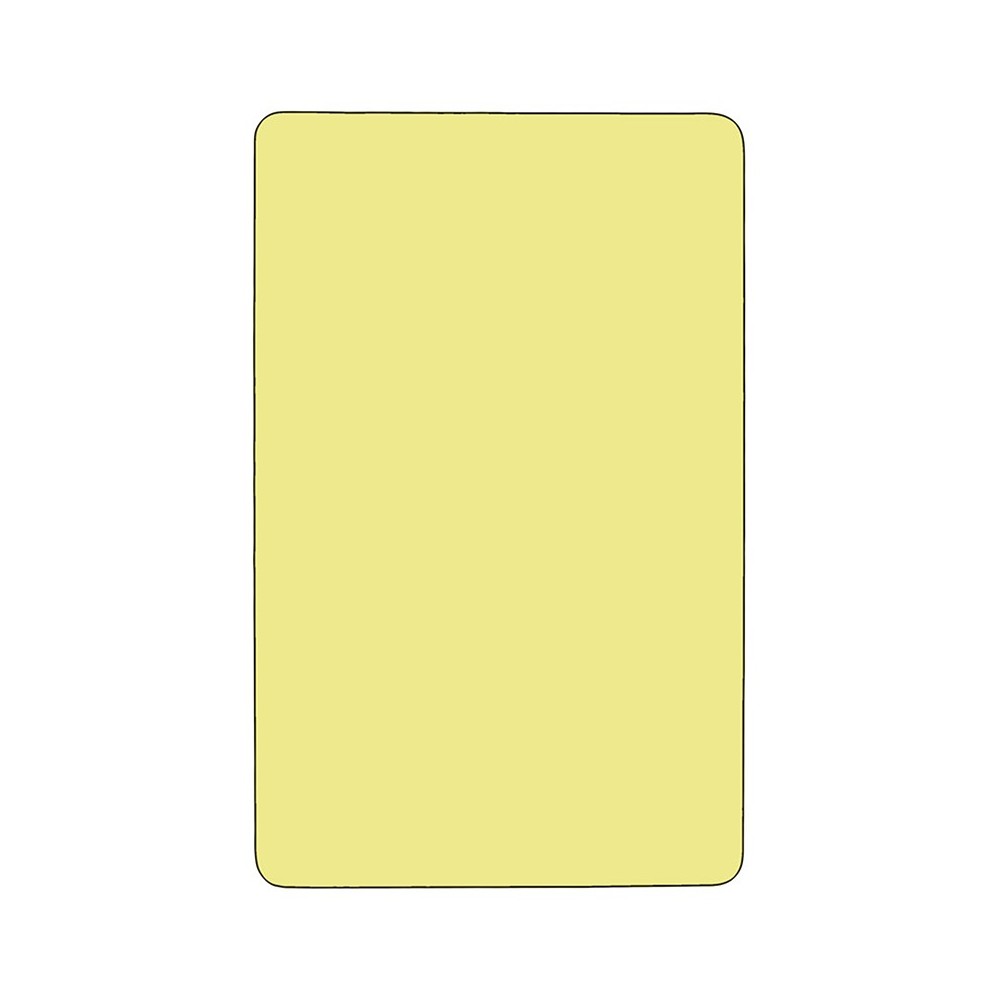 24''W x 48''L Rectangular Yellow Thermal Laminate Activity Table - Standard Height Adjustable Legs