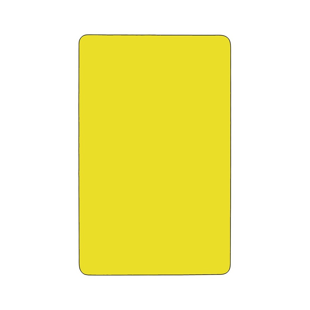 24''W x 60''L Rectangular Yellow HP Laminate Activity Table - Standard Height Adjustable Legs