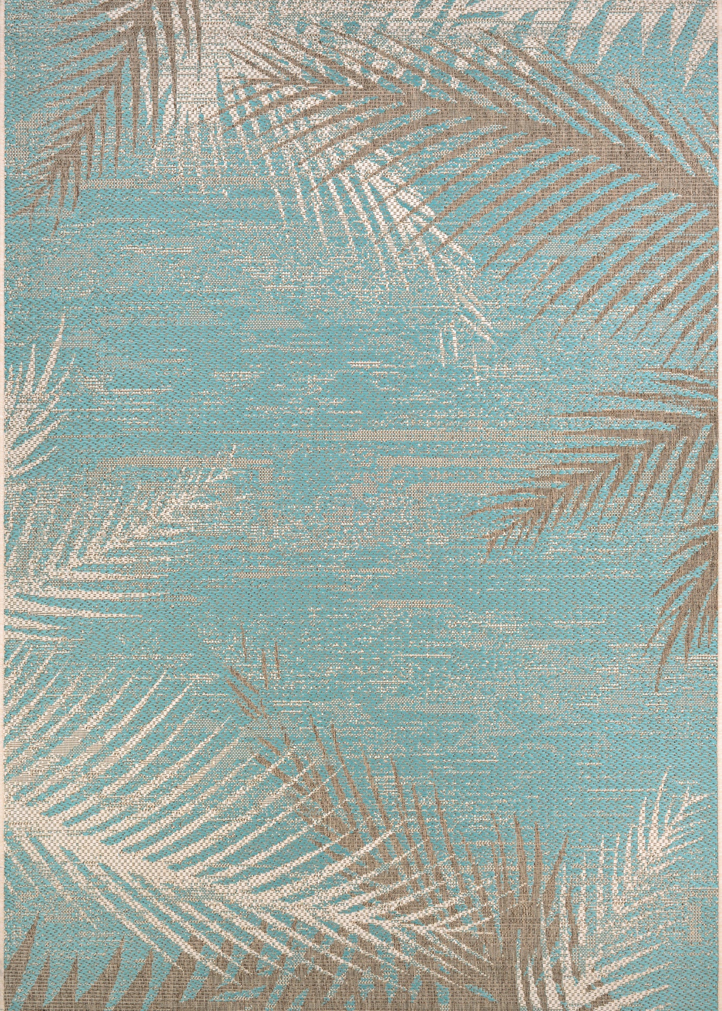 Couristan Monaco Tropical Palms Aqua Rug 5'10" x 9'2"