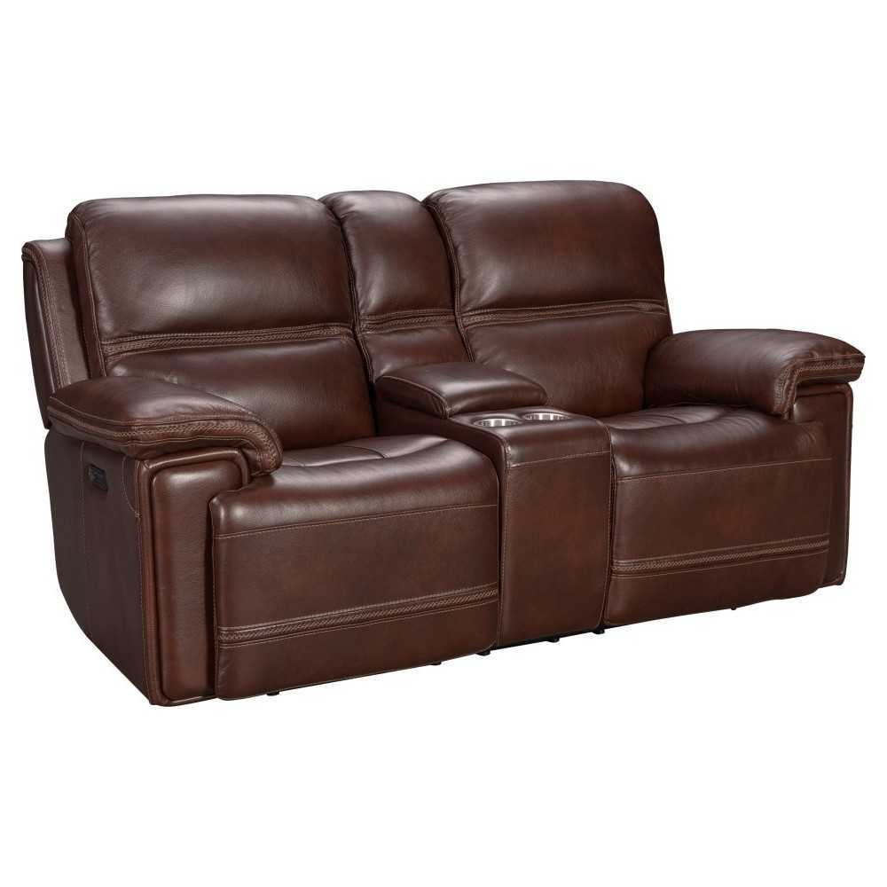 24PH-3664 Sedrick Power Reclining Console Loveseat, El Paso Walnut